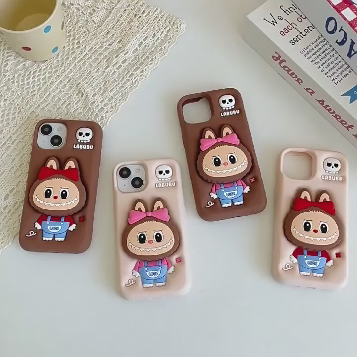 LABUBU "Lucky Bow" 3D Cartoon Silicone iPhone Case