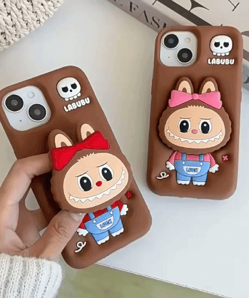 LABUBU "Lucky Bow" 3D Cartoon Silicone iPhone Case