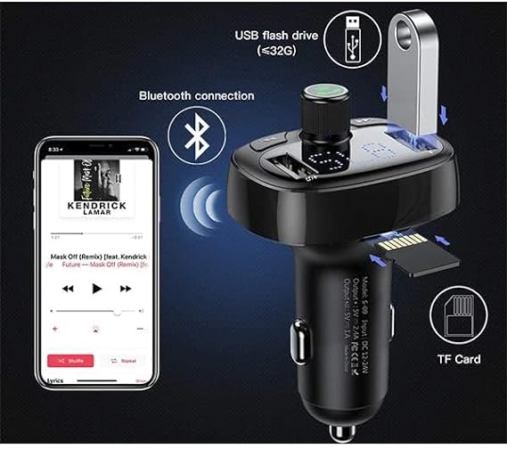 Bluetooth MP3 Car Fast Charger - Charge Your Mob With Audio