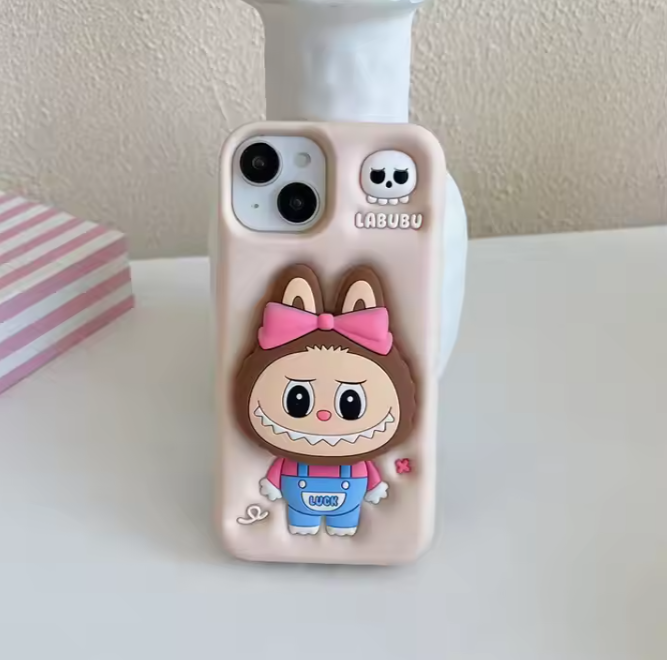 LABUBU "Lucky Bow" 3D Cartoon Silicone iPhone Case