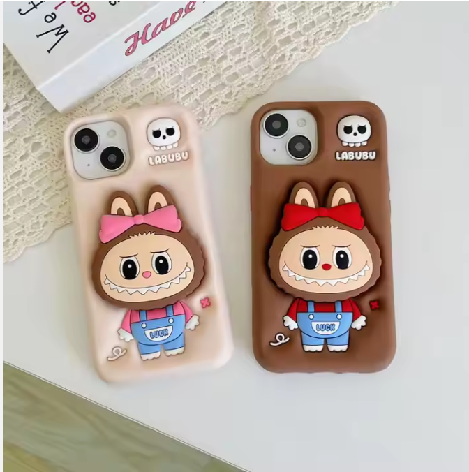 LABUBU "Lucky Bow" 3D Cartoon Silicone iPhone Case